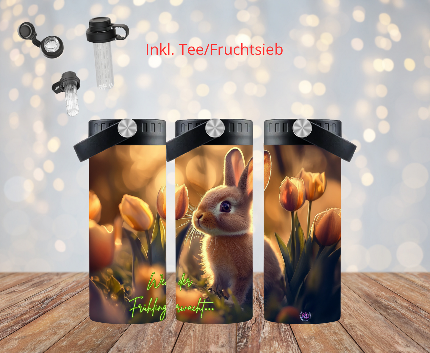 "Frühling" Thermosflasche 500ml inkl. Tee/Fruchtsieb